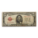 1928-B $5.00 U.S. Note Red Seal Fine (Fr#1527)