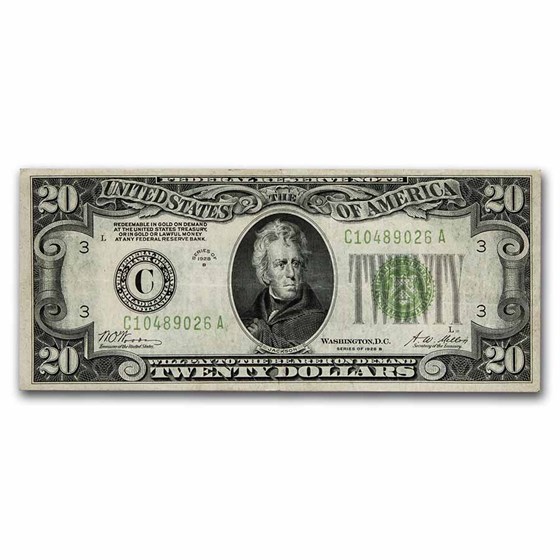 1928-B (C-Philadelphia) $20 FRN Fine (Fr#2052-C) 1928-B (C-Philadelphia) $20 FRN Fine (Fr#2052-C)