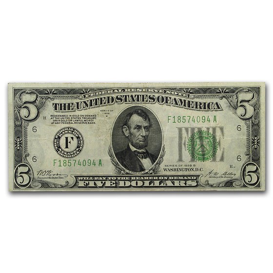 1928-B (F-Atlanta) $5.00 FRN XF 1928-B (F-Atlanta) $5.00 FRN XF