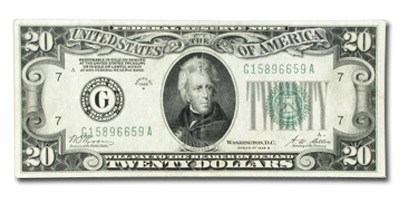 1928-B (G-Chicago) $20 FRN XF (Fr#2052-G) 1928-B (G-Chicago) $20 FRN XF (Fr#2052-G)