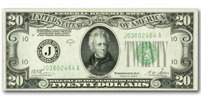 1928-B (J-Kansas City) $20 FRN AU 1928-B (J-Kansas City) $20 FRN AU