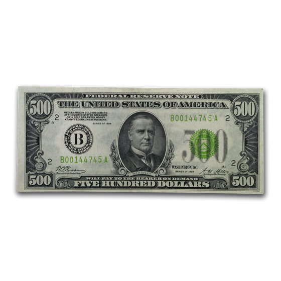 1928 (B-New York) $500 FRN AU-55 EPQ PMG 1928 (B-New York) $500 FRN AU-55 EPQ PMG
