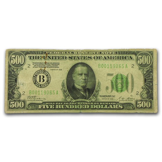 1928 (B-New York) $500 FRN Fine Details 1928 (B-New York) $500 FRN Fine Details