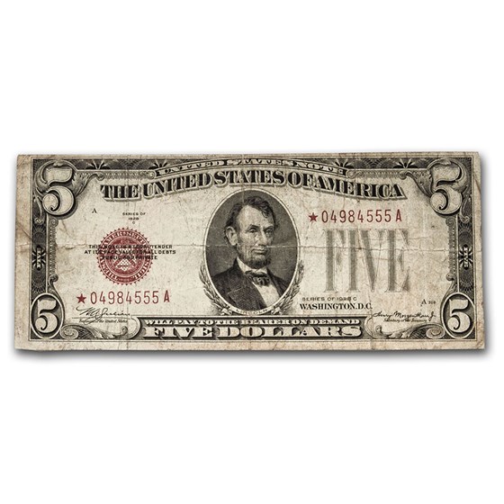 1928-C* $5.00 U.S. Note Fine (Fr#1528*) Star Note 1928-C* $5.00 U.S. Note Fine (Fr#1528*) Star Note