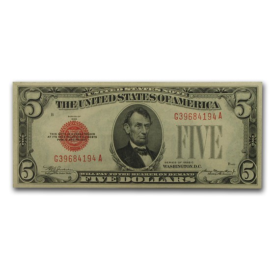 1928-C $5.00 U.S. Note Red Seal XF (Fr#1528) 1928-C $5.00 U.S. Note Red Seal XF (Fr#1528)