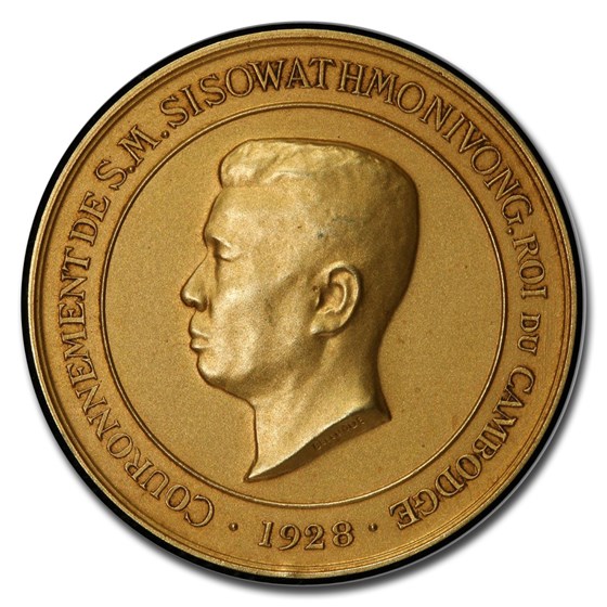 1928 Cambodia Gold Medal Sisowath Monivong SP-65 PCGS (Matte) 1928 Cambodia Gold Medal Sisowath Monivong SP-65 PCGS (Matte)