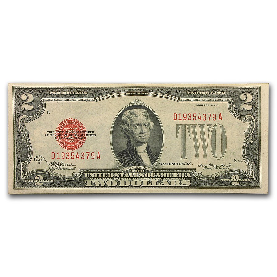 Buy 1928-D $2.00 U.S. Note Red Seal AU | APMEX