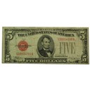 1928-D $5.00 U.S. Note Red Seal VG (Fr#1529)