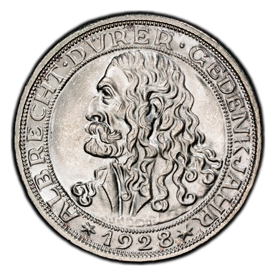 1928-D Germany Silver 3 Reichsmark MS-65 PCGS