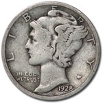 1928-D Mercury Dime Fine