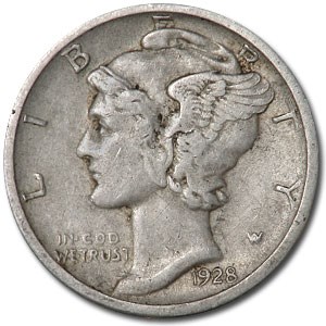 1928-D Mercury Dime XF 1928-D Mercury Dime XF