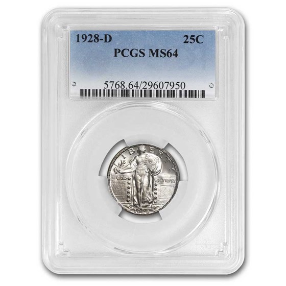 1928-D Standing Liberty Quarter MS-64 PCGS 1928-D Standing Liberty Quarter MS-64 PCGS