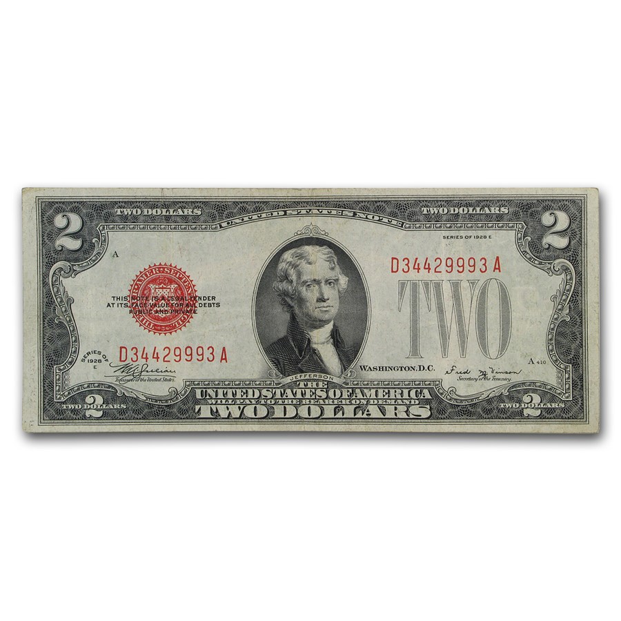 1928-E $2.00 U.S. Note Red Seal VF (Fr#1506)
