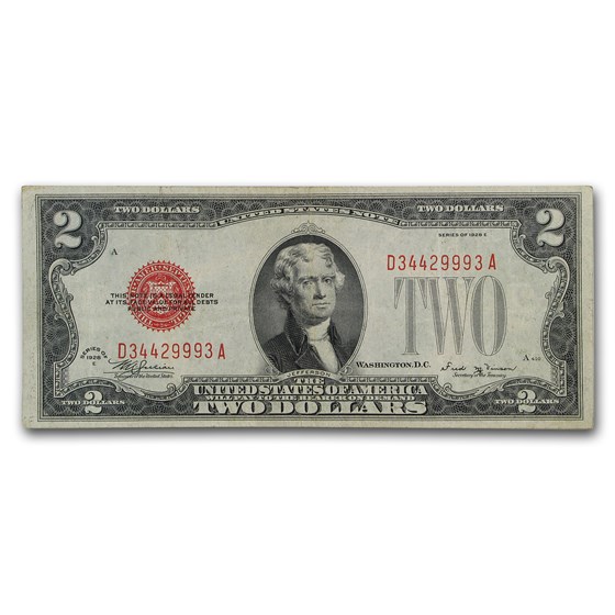 1928-E $2.00 U.S. Note Red Seal VF (Fr#1506)