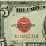 1928-E $5.00 U.S. Note Red Seal CU (Fr#1530)