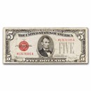 1928-E $5.00 U.S. Note Red Seal VG (Fr#1530)