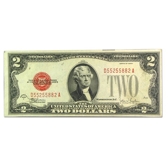 1928-F $2.00 U.S. Note Red Seal AU (Fr#1507) 1928-F $2.00 U.S. Note Red Seal AU (Fr#1507)