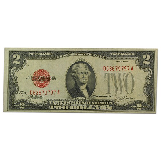 1928-F $2.00 U.S. Note Red Seal VF (Fr#1507) 1928-F $2.00 U.S. Note Red Seal VF (Fr#1507)