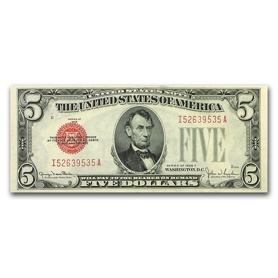 1928-F $5.00 U.S. Note Red Seal CU (Fr#1531) 1928-F $5.00 U.S. Note Red Seal CU (Fr#1531)