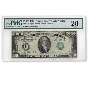5,000 Dollars, Federal Reserve Note, United States, 1928