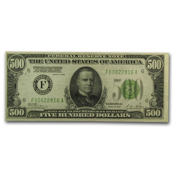 1928 (F-Atlanta) $500 FRN VF+ (Fr#2200-F) 1928 (F-Atlanta) $500 FRN VF+ (Fr#2200-F)