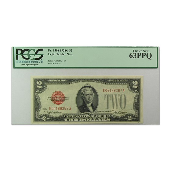 1928-G $2.00 U.S. Note Choice New-63 PPQ PCGS (Fr#1508)