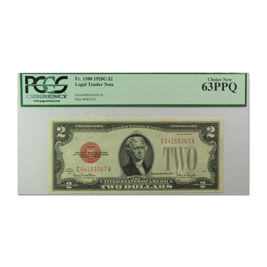 1928-G $2.00 U.S. Note Choice New-63 PPQ PCGS (Fr#1508)