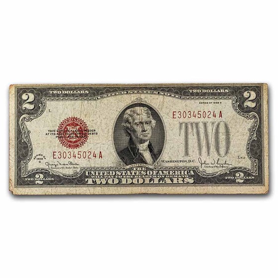 1928-G $2.00 U.S. Note Red Seal Fine (Fr#1508) 1928-G $2.00 U.S. Note Red Seal Fine (Fr#1508)