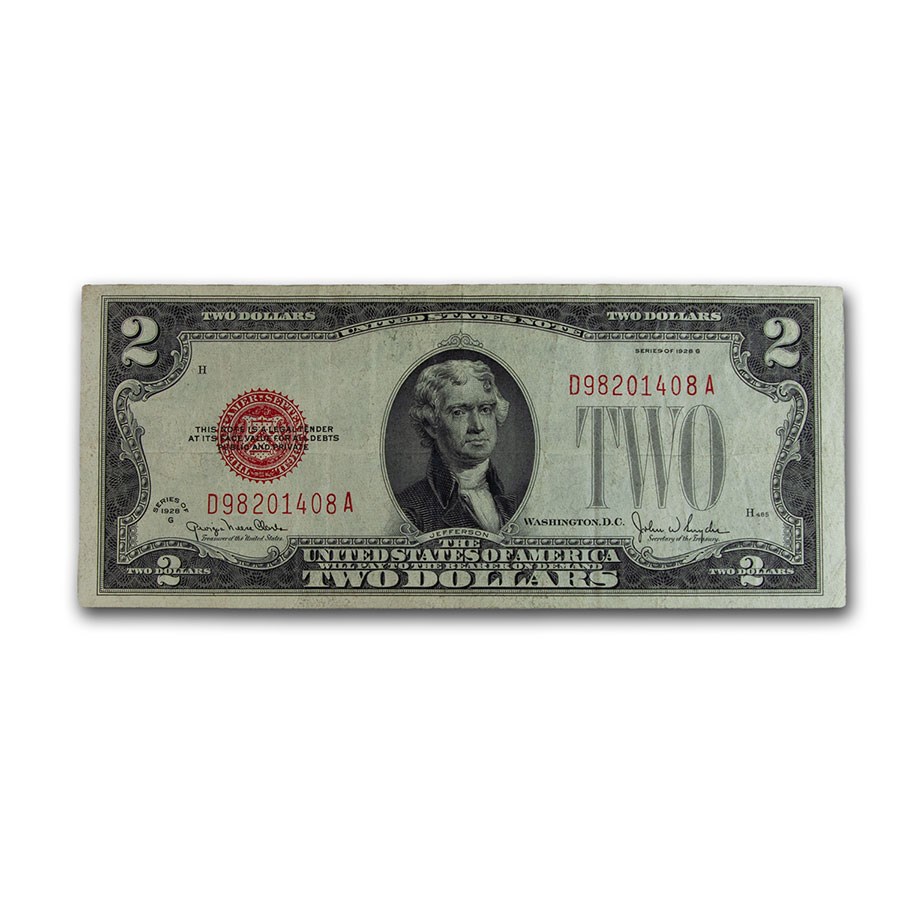 1928-G $2.00 U.S. Note Red Seal VF (Fr#1508)