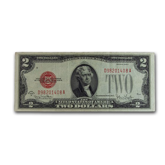 1928-G $2.00 U.S. Note Red Seal VF (Fr#1508) 1928-G $2.00 U.S. Note Red Seal VF (Fr#1508)