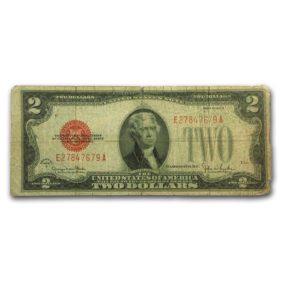 1928-G $2.00 U.S. Note Red Seal VG (Fr#1508) 1928-G $2.00 U.S. Note Red Seal VG (Fr#1508)
