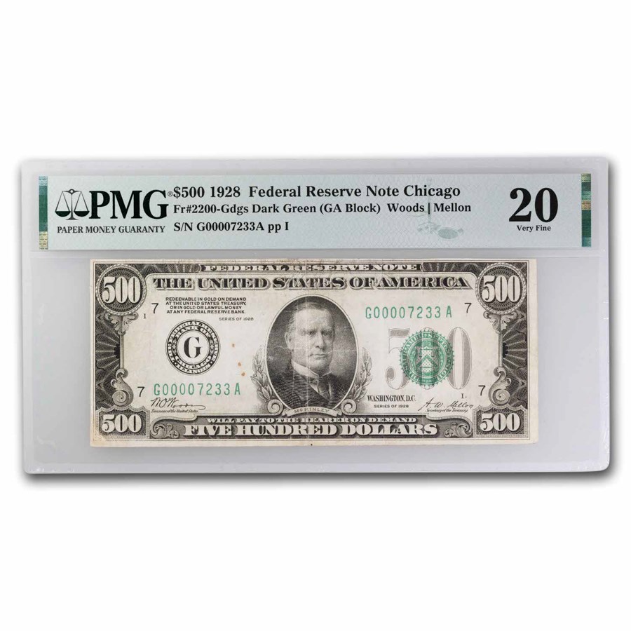 1928 (G-Chicago) $500 FRN VF-20 PMG (Fr#2200-G) DGS
