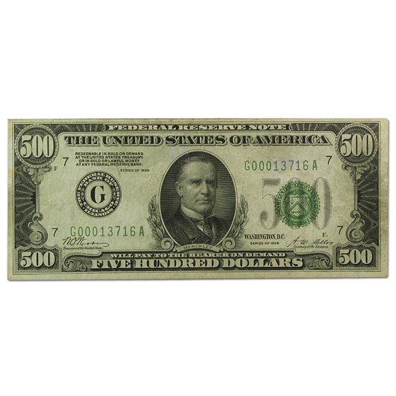 1928 (G-Chicago) $500 FRN VF+ (Fr#2200-G) 1928 (G-Chicago) $500 FRN VF+ (Fr#2200-G)