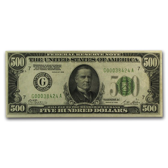 1928 (G-Chicago) $500 FRN XF+ 1928 (G-Chicago) $500 FRN XF+