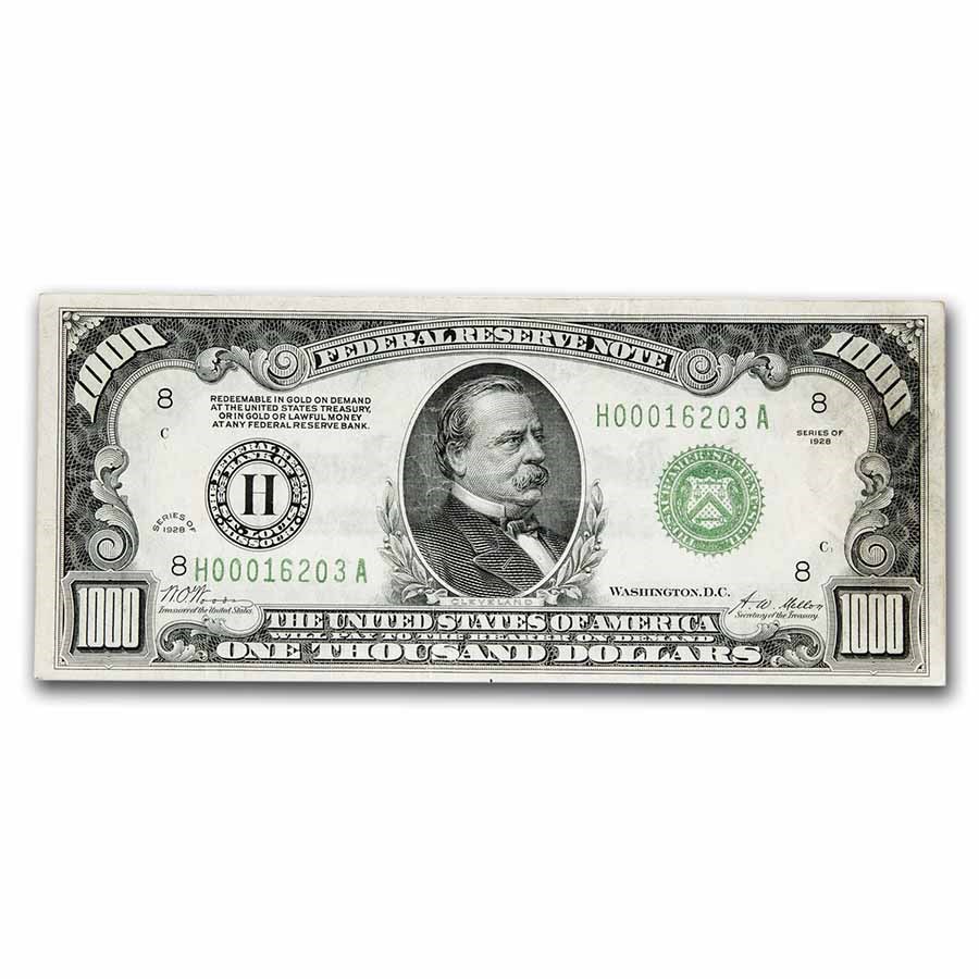1928 (H-St. Louis) $1,000 FRN XF (Fr#2210-H)