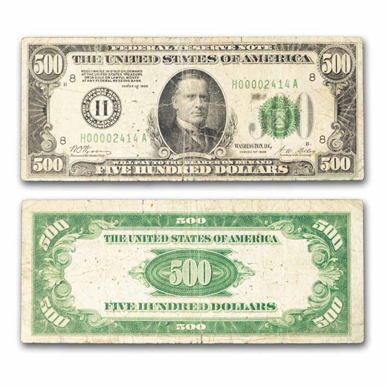 1928 (H-St. Louis) $500 FRN Fine (Fr#2200-H) Details
