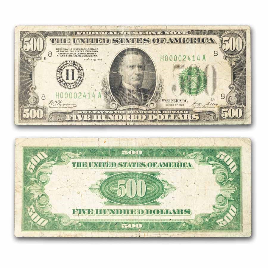 1928 (H-St. Louis) $500 FRN Fine (Fr#2200-H) Details