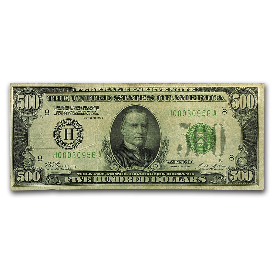 1928 (H-St. Louis) $500 FRN VF (Fr#2200-H)