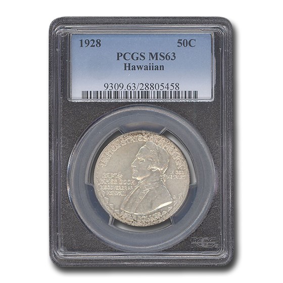 1928 Hawaii Sesquicentennial Half Dollar Commem MS-63 PCGS 1928 Hawaii Sesquicentennial Half Dollar Commem MS-63 PCGS