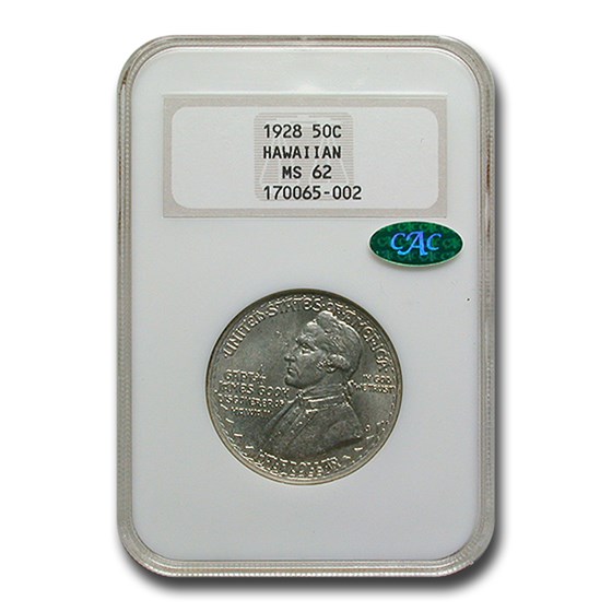 1928 Hawaii Sesquicentennial Half Dollar MS-62 NGC CAC 1928 Hawaii Sesquicentennial Half Dollar MS-62 NGC CAC