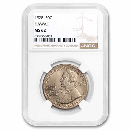 1928 Hawaii Sesquicentennial Half Dollar MS-62 NGC