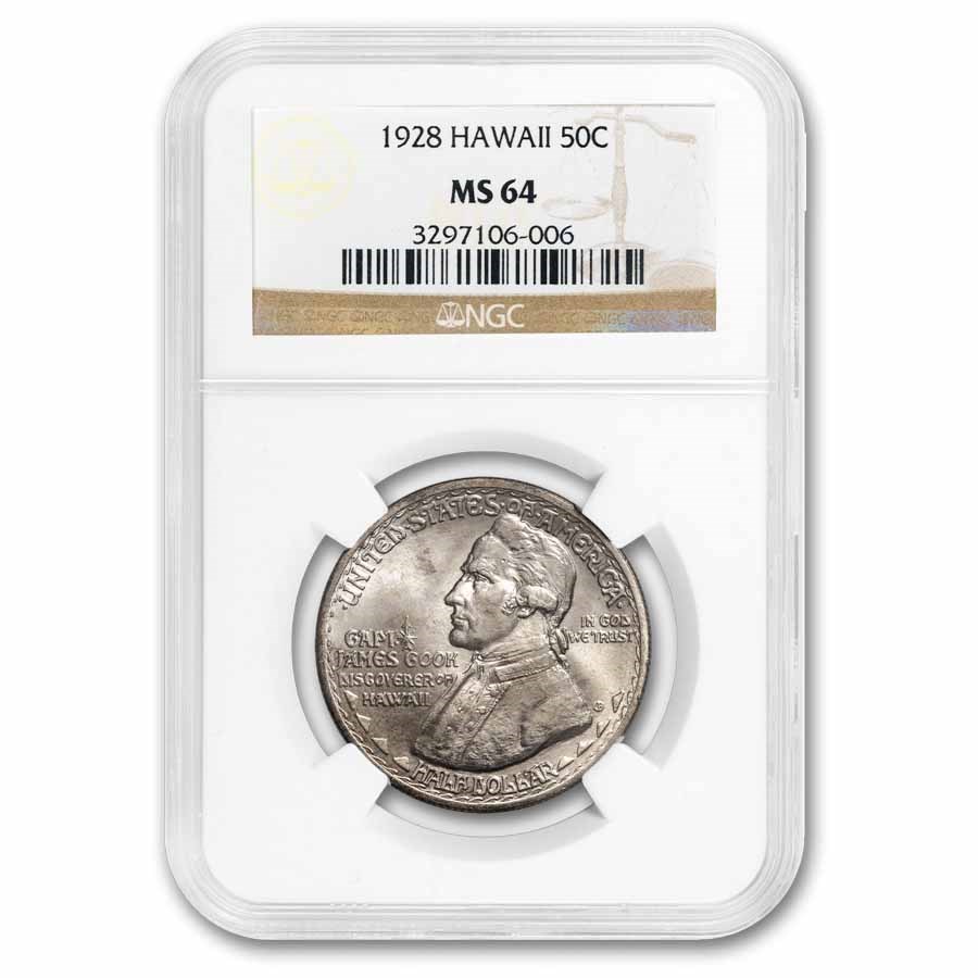 1928 Hawaii Sesquicentennial Half Dollar MS-64 NGC