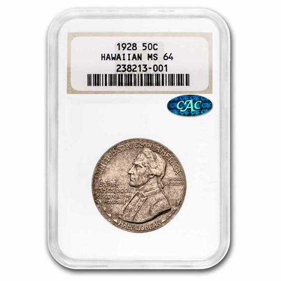 1928 Hawaii Sesquicentennial MS-64 NGC CAC (Fatty Holder) 1928 Hawaii Sesquicentennial MS-64 NGC CAC (Fatty Holder)