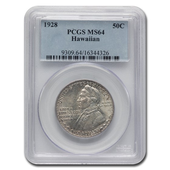 1928 Hawaiian Sesquicentennial Half Dollar MS-64 PCGS 1928 Hawaiian Sesquicentennial Half Dollar MS-64 PCGS