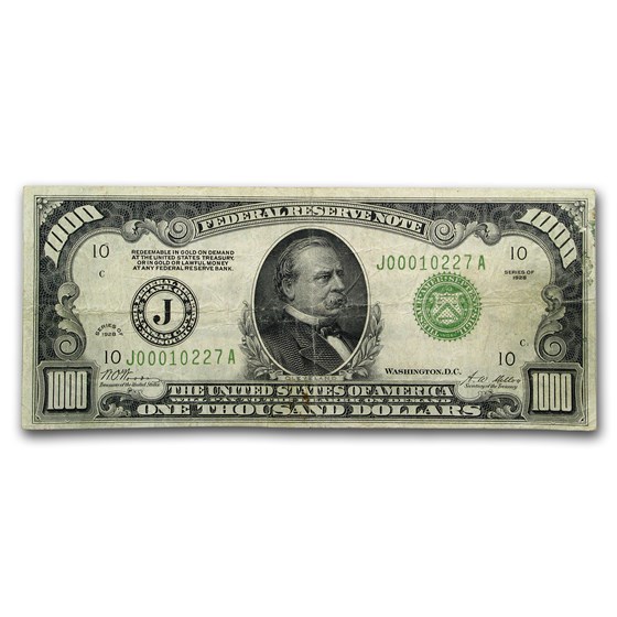 1928 (J-Kansas City) $1,000 FRN VF Details 1928 (J-Kansas City) $1,000 FRN VF Details
