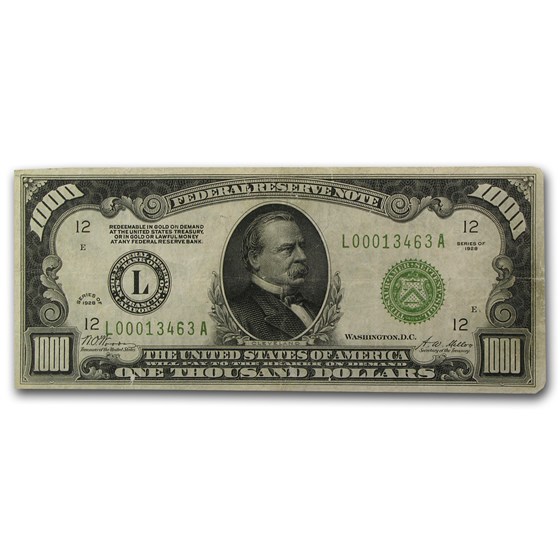 1928 (L- San Francisco) $1,000 FRN VF 1928 (L- San Francisco) $1,000 FRN VF