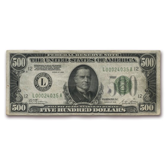 1928 (L-San Francisco) $500 FRN VF 1928 (L-San Francisco) $500 FRN VF