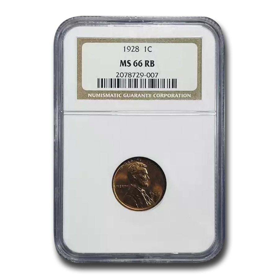 1928 Lincoln Cent MS-66 NGC (Red/Brown)