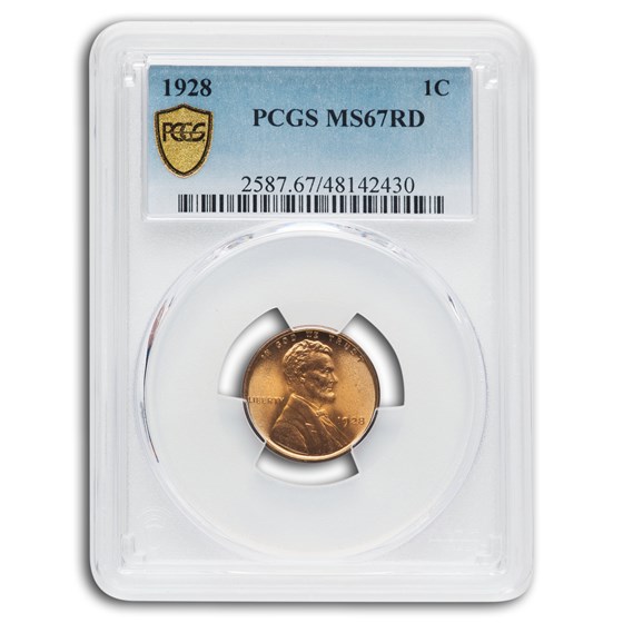 1928 Lincoln Cent MS-67 PCGS (Red)