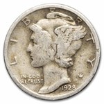 1928 Mercury Dime 50-Coin Roll Avg Circ